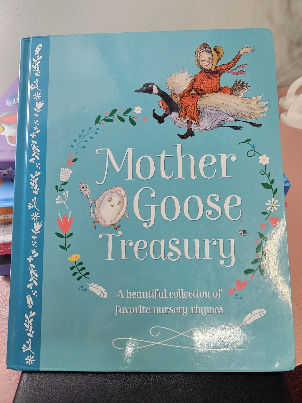 Mother Goose Treasury - Teal Nursery Rhyme Book for Kids